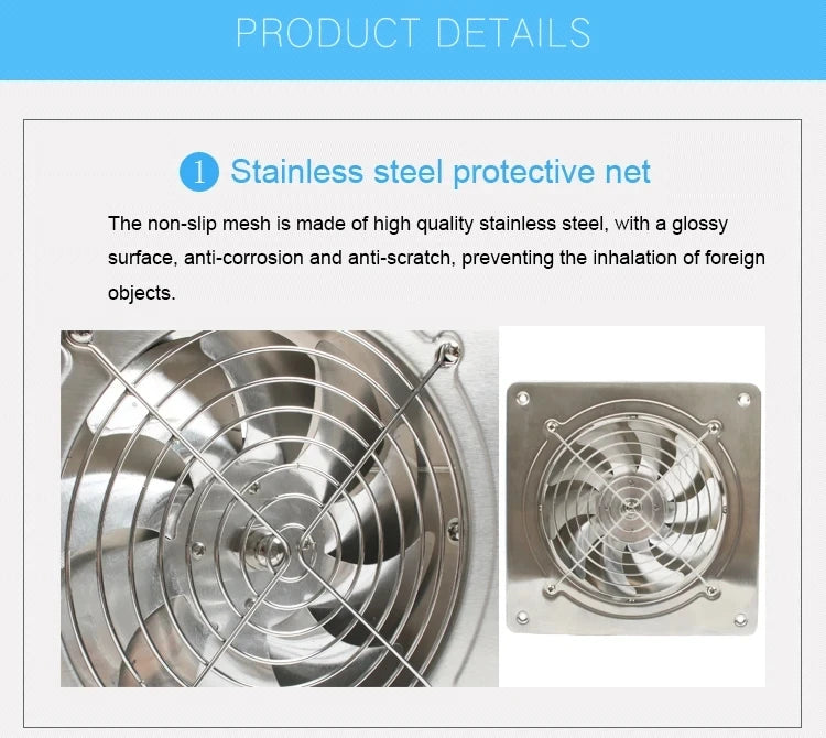 DMWD 4/6 Inch Kitchen Exhaust Fan Bathroom Wall Window Toilet Duct Booster Fans Ventilation Blower Exhauster Air Cleaning Vent