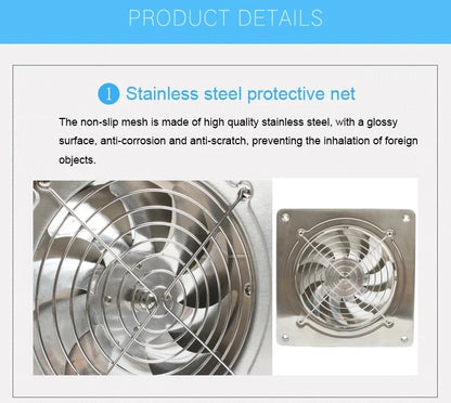 DMWD 4/6 Inch Kitchen Exhaust Fan Bathroom Wall Window Toilet Duct Booster Fans Ventilation Blower Exhauster Air Cleaning Vent