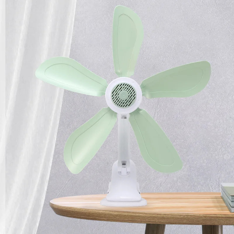 Home Desktop Clip Fan 5 Blades Mini Electric Wall Mounted Office Clamp Cooling Fans Student Dorm Bed Natural Wind Ventilation