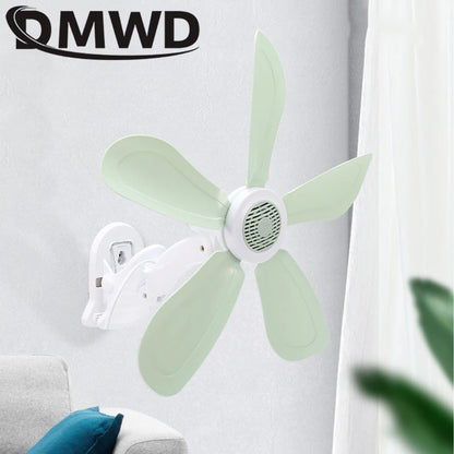 Home Desktop Clip Fan 5 Blades Mini Electric Wall Mounted Office Clamp Cooling Fans Student Dorm Bed Natural Wind Ventilation