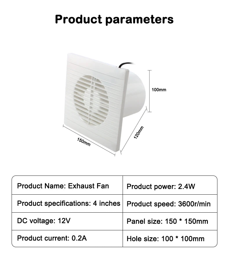 8W Solar Exhaust Fan 12V Air Blower High Speed Ventilator Energy-saving Anti-Mosquito Design Kitchen Bathroom Chicken/Duck Coop