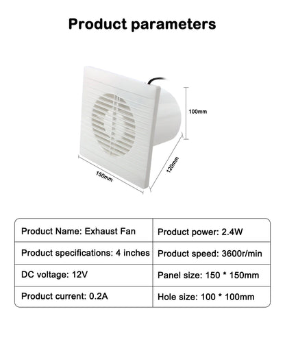 8W Solar Exhaust Fan 12V Air Blower High Speed Ventilator Energy-saving Anti-Mosquito Design Kitchen Bathroom Chicken/Duck Coop