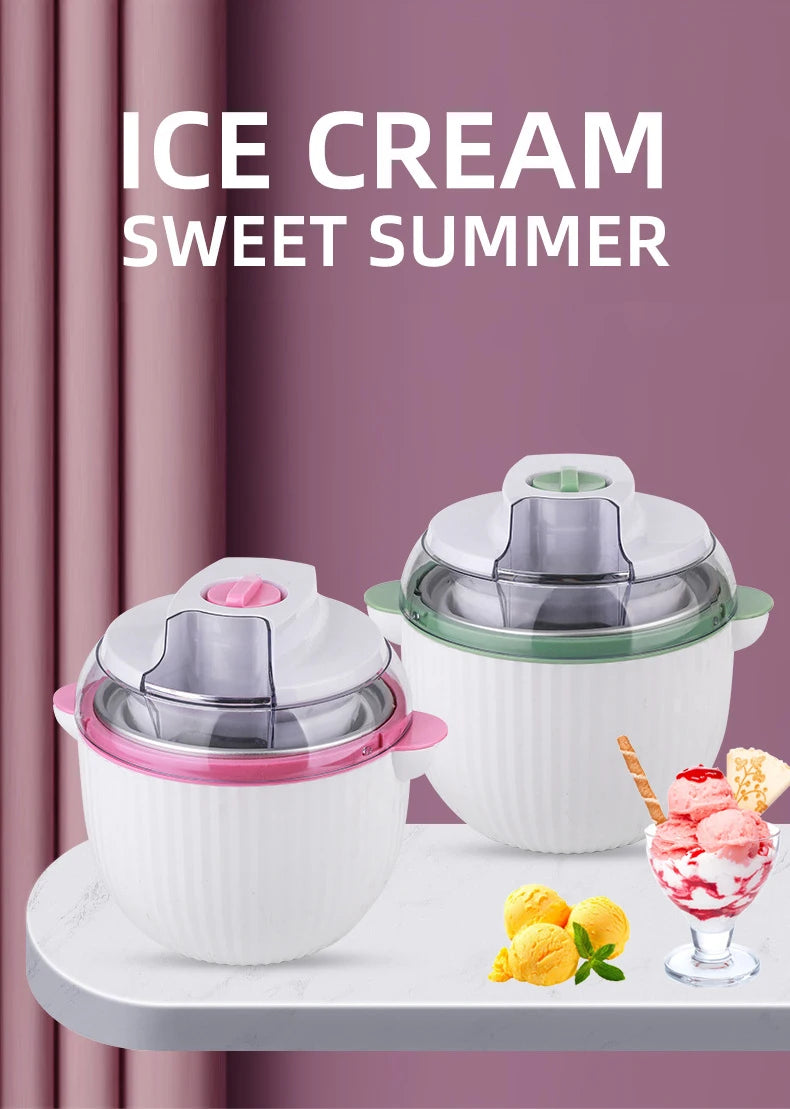 DMWD 1000ml Household Full Automatic Soft Hard Ice Cream Maker Machine Intelligent Sorbet Fruit Yogurt Ice Maker Dessert Maker