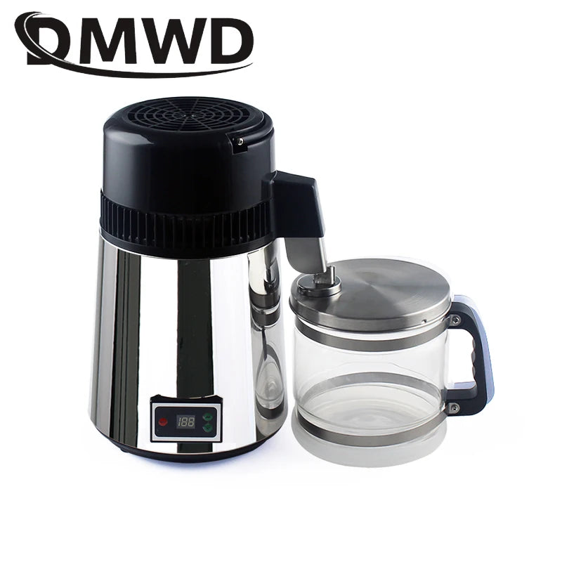 110V/220V Water Distiller 4L Stainless Steel Liner Adjustable Temperature Digital Control Distilled Purified Machine Dispenser