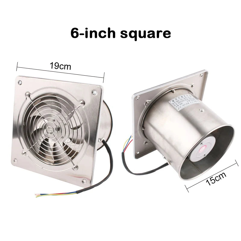 DMWD 4/6 Inch Kitchen Exhaust Fan Bathroom Wall Window Toilet Duct Booster Fans Ventilation Blower Exhauster Air Cleaning Vent