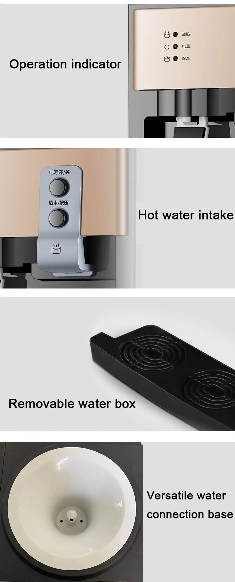 Electric Water Dispenser Desktop Drinking Fountain Cold & Hot Warm Water Cooler Heater Home Office Hostel Coffee Tea Bar Helper