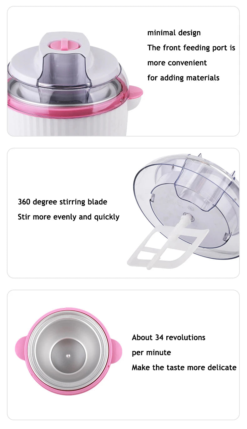 DMWD 1000ml Household Full Automatic Soft Hard Ice Cream Maker Machine Intelligent Sorbet Fruit Yogurt Ice Maker Dessert Maker