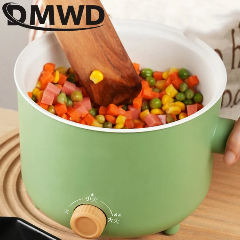 110V/220V Multifunction Electric Cooker 1.8L Hotpot Non-stick Skillet Noodles Soup Cooking Pot Mini Egg Frying Pan Rice Cooker