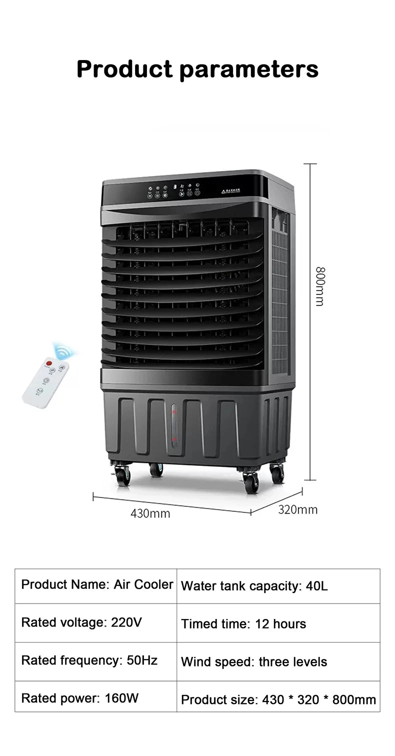 Air Cooling Fan Air Conditioning Cooler High Air Volume Floor Standing Single Cold Water Cooled Summer Electric Conditioner Fans