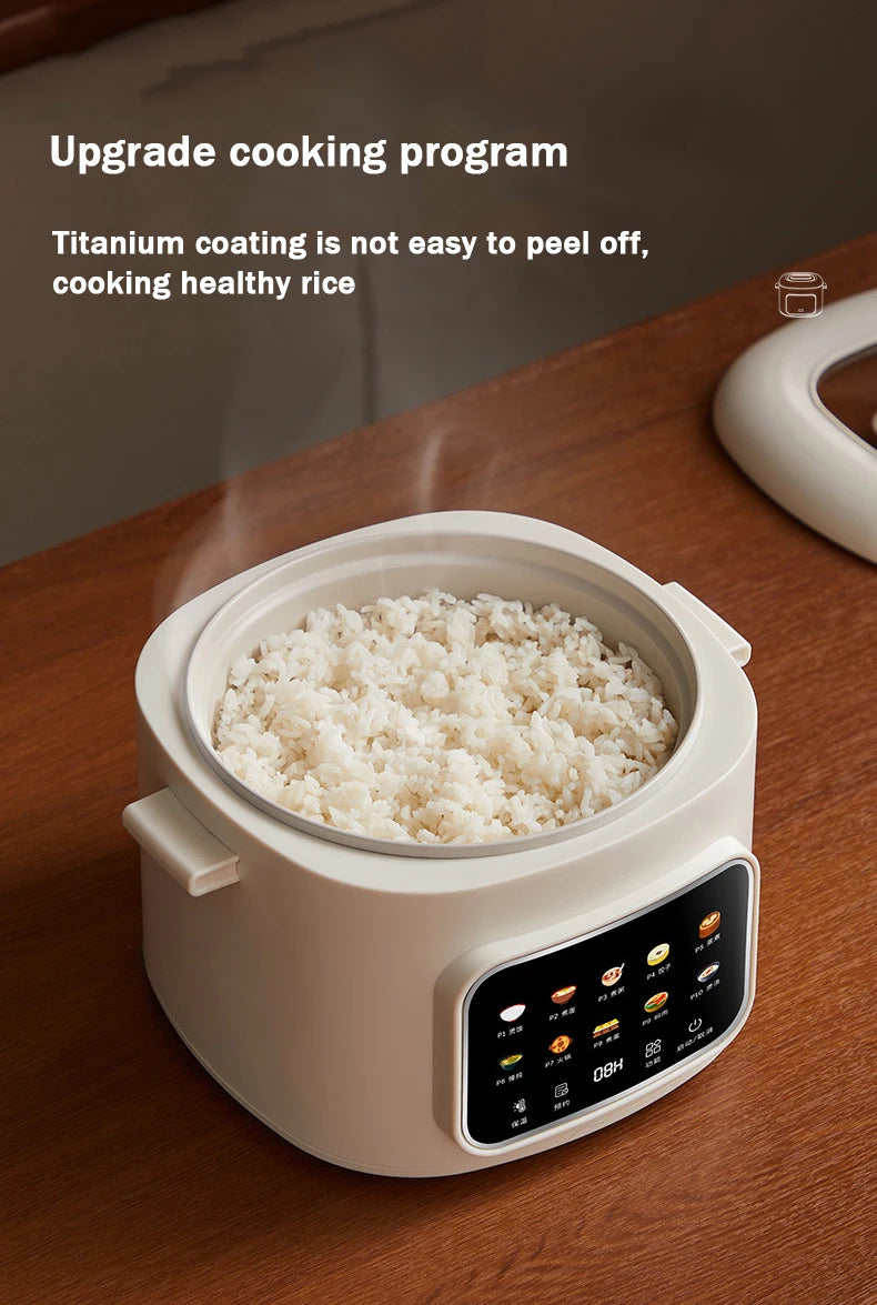 DMWD Electric Cooking Pot Multi-functional Non-stick Pan Dormitory Cook Noodle Pot Hot Pot Reservation Steamer Auto Keep Warm