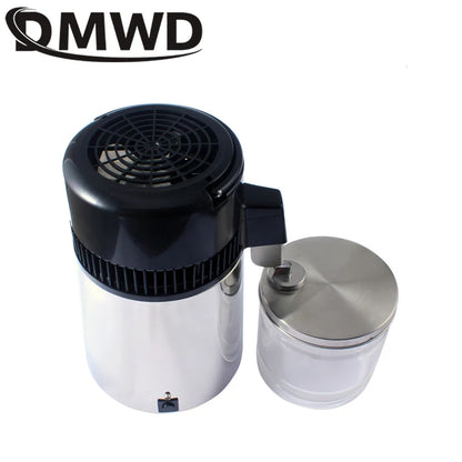 DMWD Pure Water Distiller 304 Stainless Steel Distilled Water Machine Dispenser Filter 4L Dental Distillation Purifier 110V/220V
