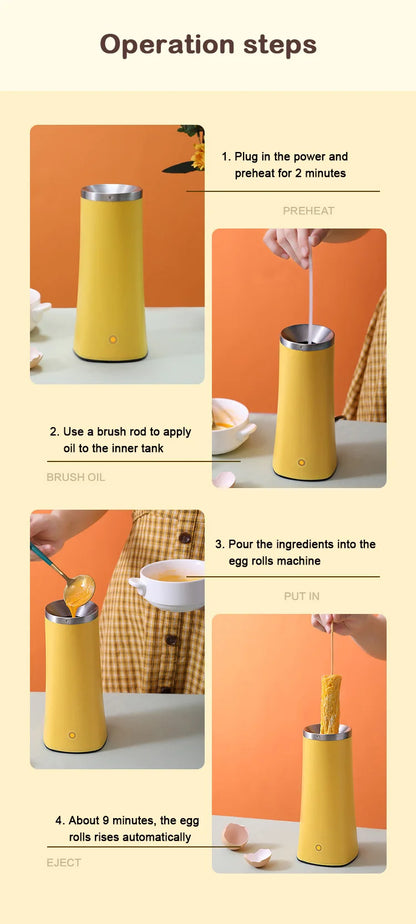 110V/220V Automatic Rising Electric Egg Roll Maker Cup Breakfast Single Omelette Master Fried Eggs Sausage Roller Boiler Machine