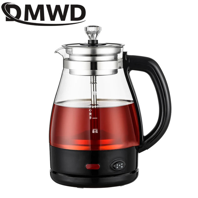 Electric Kettle Coffee Tea Maker Brewer Black Pu 'er Glass Kettles Steam Teapot Automatic Health Tea Infuser Pot Boiling Set 1L