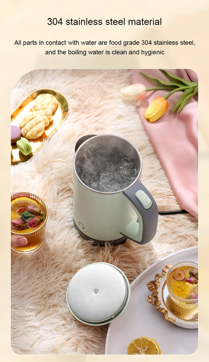 0.8L Travel Electric Kettle MINI Boiling Teapot Cup Heater Portable Stainless Steel Hot Water Quick Heating Pot Boiler 110V/220V