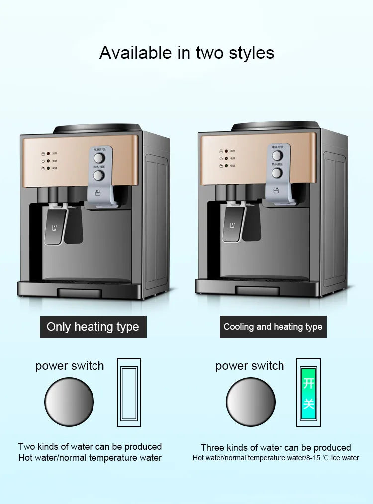 Electric Water Dispenser Desktop Drinking Fountain Cold & Hot Warm Water Cooler Heater Home Office Hostel Coffee Tea Bar Helper