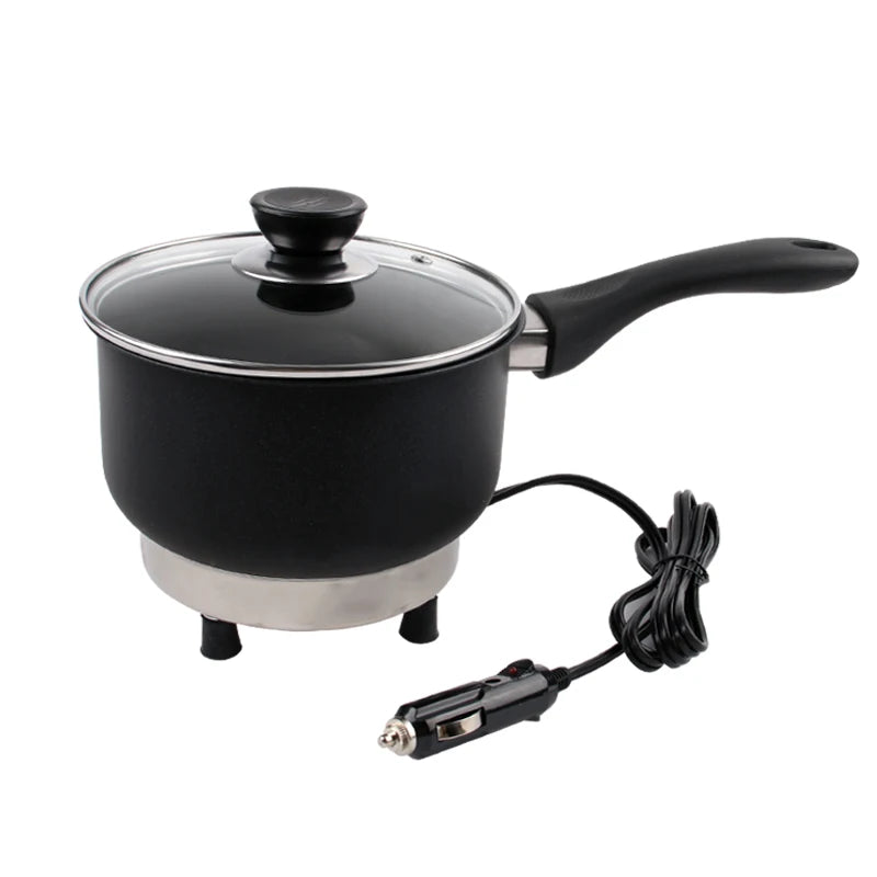 Multicooker For Car Truck 12V 24V Electric Frying Pan Cooking Skillet Mini Rice Cooker Soup Hotpot Heater Travel Food Boiler