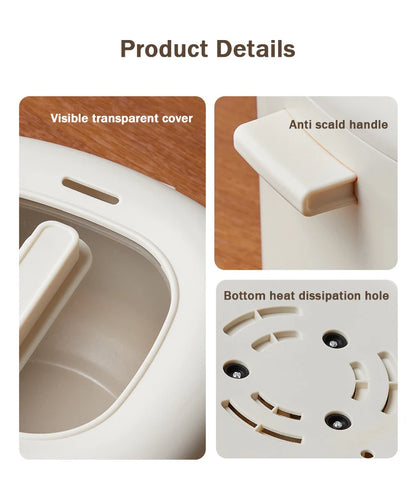 DMWD Electric Cooking Pot Multi-functional Non-stick Pan Dormitory Cook Noodle Pot Hot Pot Reservation Steamer Auto Keep Warm