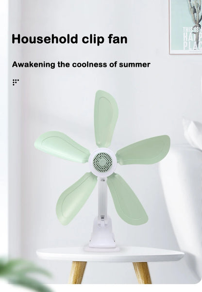 Home Desktop Clip Fan 5 Blades Mini Electric Wall Mounted Office Clamp Cooling Fans Student Dorm Bed Natural Wind Ventilation