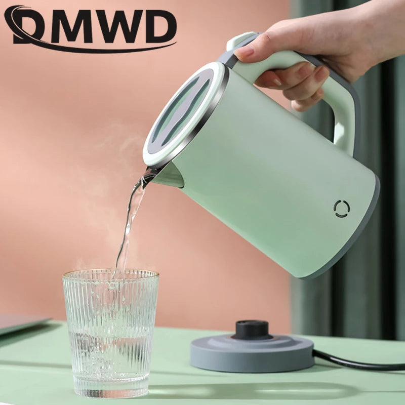 0.8L Travel Electric Kettle MINI Boiling Teapot Cup Heater Portable Stainless Steel Hot Water Quick Heating Pot Boiler 110V/220V