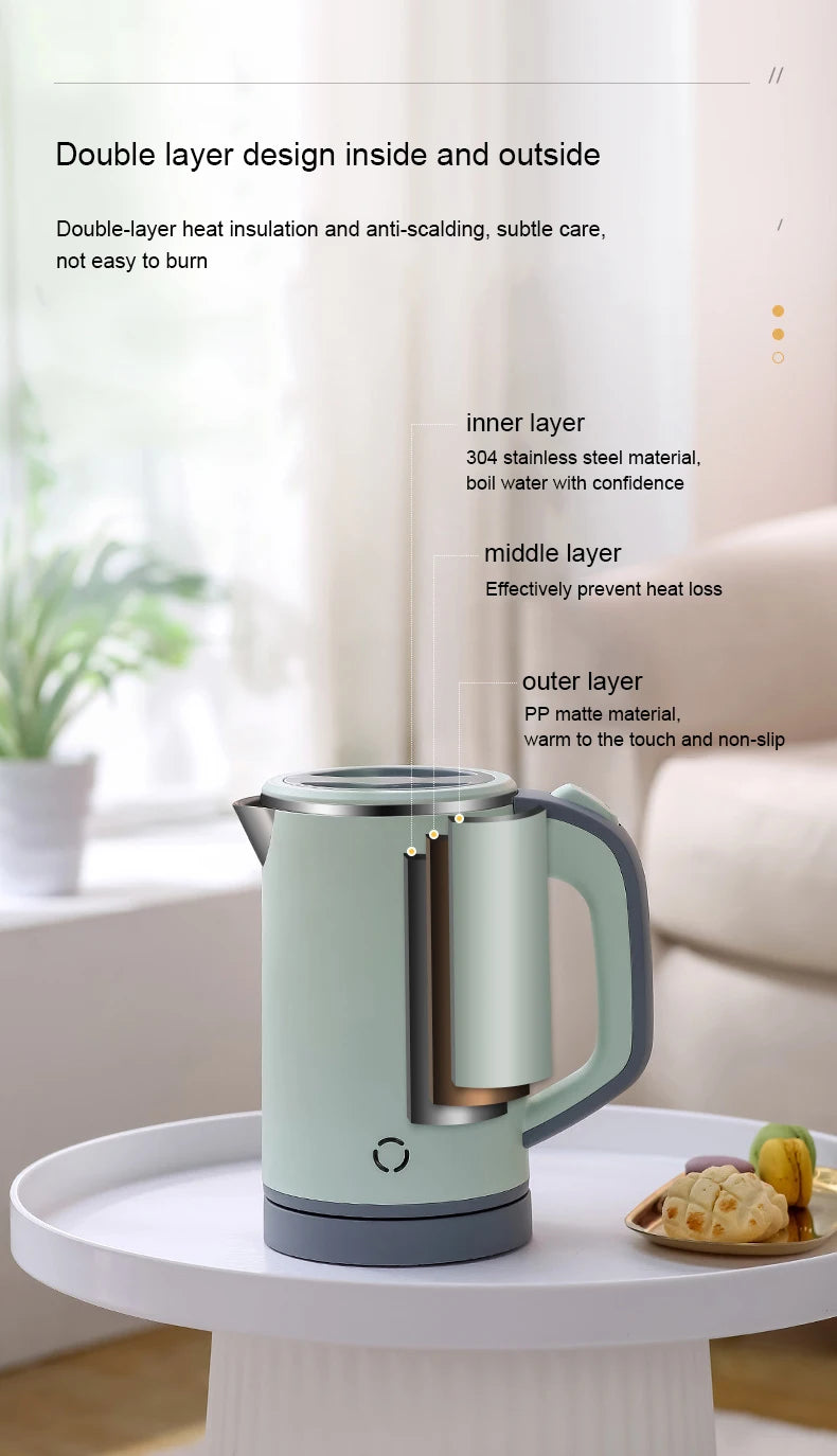 0.8L Travel Electric Kettle MINI Boiling Teapot Cup Heater Portable Stainless Steel Hot Water Quick Heating Pot Boiler 110V/220V